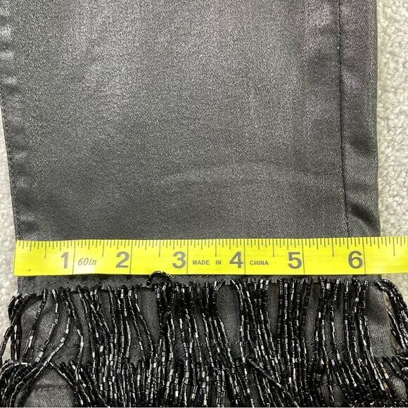 7 For All Mankind Coated Jeans Women’s 26 Black Straight High Rise Holiday Party - Picture 16 of 16